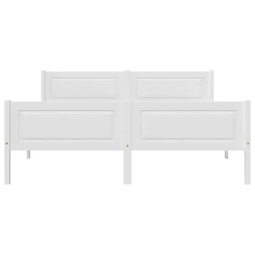 Okvir za krevet od masivne borovine bijeli 140 x 200 cm - Bijela 140 x 200 cm Cijena