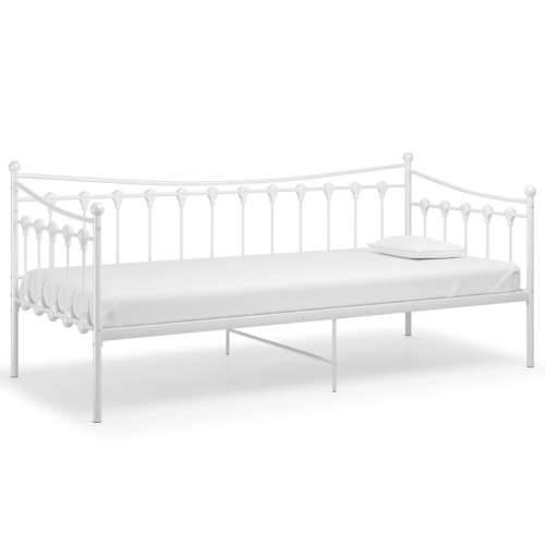 Okvir za krevet na razvlačenje bijeli metalni 90 x 200 cm Bijela Cijena