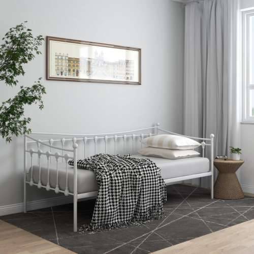 Okvir za krevet na razvlačenje bijeli metalni 90 x 200 cm Bijela Cijena