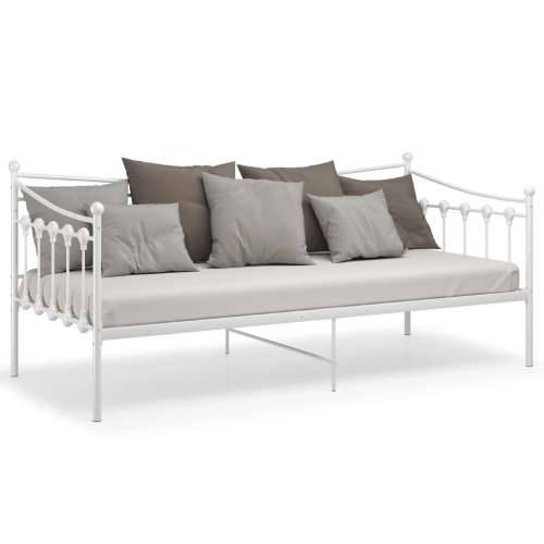 Okvir za krevet na razvlačenje bijeli metalni 90 x 200 cm Bijela Cijena