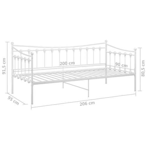 Okvir za krevet na razvlačenje bijeli metalni 90 x 200 cm Bijela Cijena