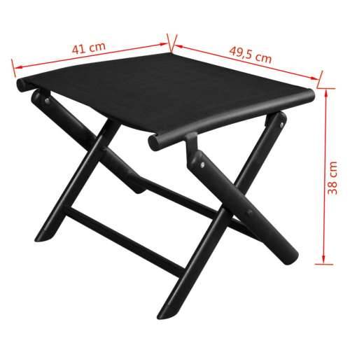 Sklopivi naslon za noge aluminijum i tekstilen crni  Cijena