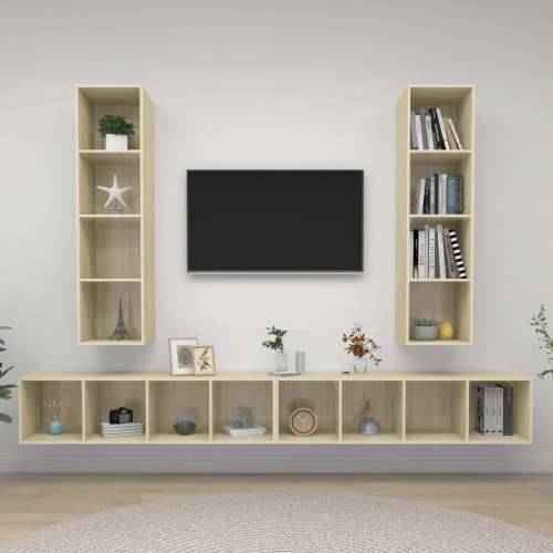 Zidni TV ormarići 4 kom boja hrasta sonome konstruirano drvo - sonoma hrast 4 Cijena