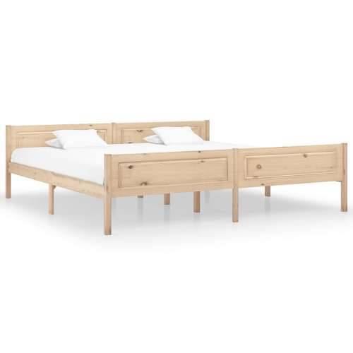 Okvir za krevet od masivne borovine 200 x 200 cm - Smeđa 200 x 200 cm Cijena