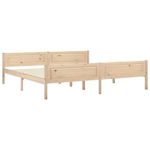Okvir za krevet od masivne borovine 200 x 200 cm - Smeđa 200 x 200 cm Cijena