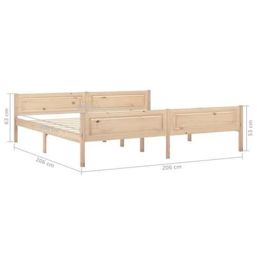 Okvir za krevet od masivne borovine 200 x 200 cm - Smeđa 200 x 200 cm Cijena