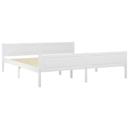 Okvir za krevet od masivne borovine bijeli 180 x 200 cm - Bijela 180 x 200 cm Cijena