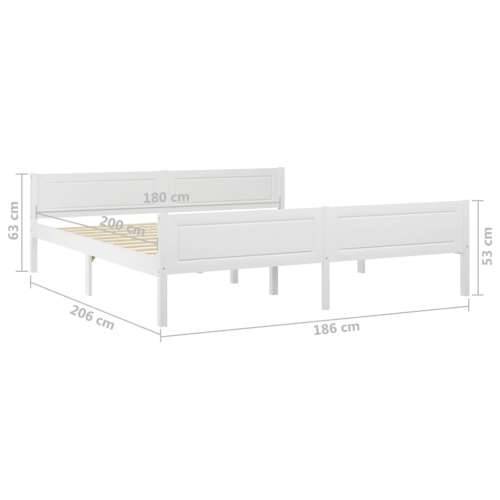 Okvir za krevet od masivne borovine bijeli 180 x 200 cm - Bijela 180 x 200 cm Cijena