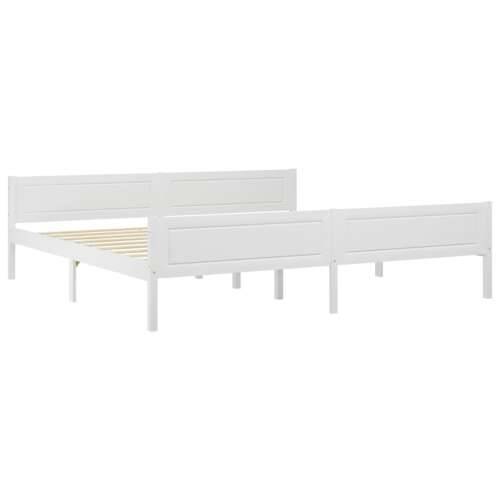 Okvir za krevet od masivne borovine bijeli 200 x 200 cm - Bijela 200 x 200 cm Cijena