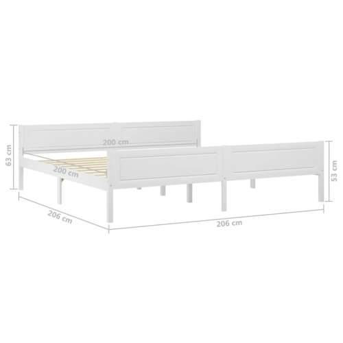 Okvir za krevet od masivne borovine bijeli 200 x 200 cm - Bijela 200 x 200 cm Cijena