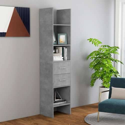 Ormarić za knjige boja betona 40x35x180 cm konstruirano drvo Beton siva 1 Cijena