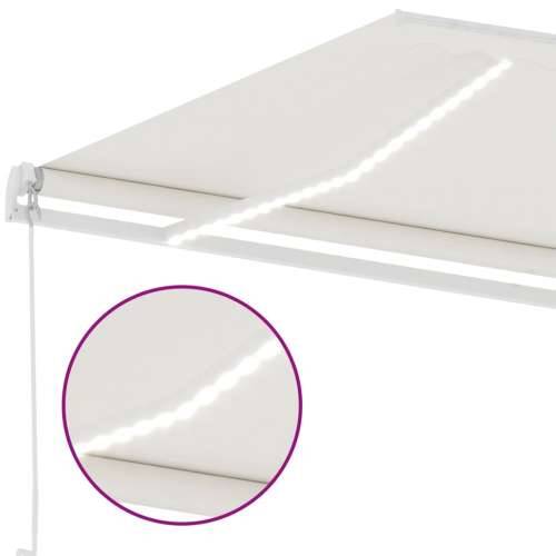 Tenda na ručno uvlačenje s LED svjetlima 400 x 350 cm krem   - Krema 400 x 350 cm 1 Cijena