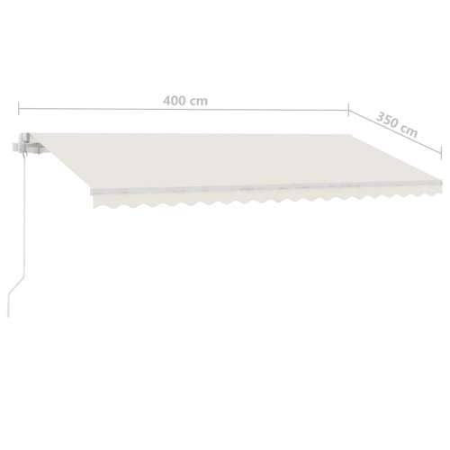 Tenda na ručno uvlačenje s LED svjetlima 400 x 350 cm krem   - Krema 400 x 350 cm 1 Cijena