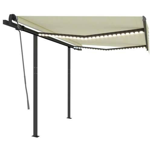Tenda na ručno uvlačenje s LED svjetlima 3 x 2,5 m krem - Krema 3 x 2.5 m 1 Cijena
