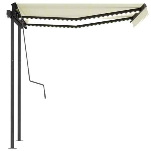 Tenda na ručno uvlačenje s LED svjetlima 3 x 2,5 m krem - Krema 3 x 2.5 m 1 Cijena