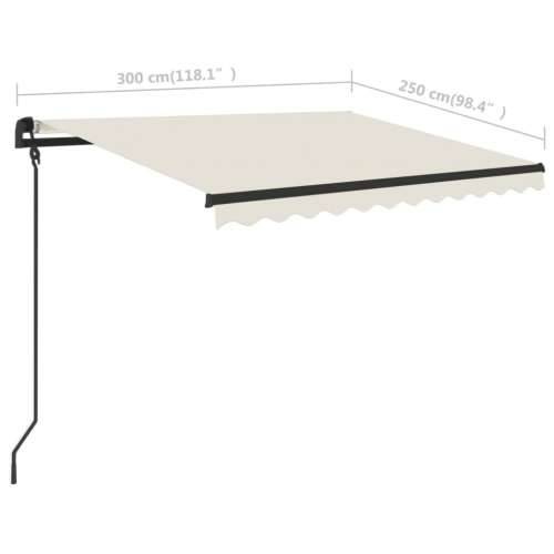 Tenda na ručno uvlačenje s LED svjetlima 3 x 2,5 m krem - Krema 3 x 2.5 m 1 Cijena