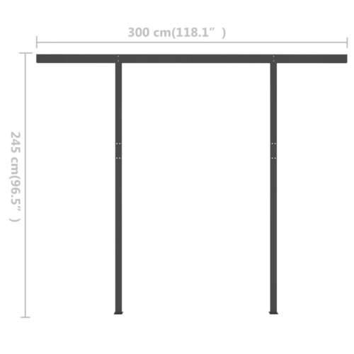 Tenda na ručno uvlačenje s LED svjetlima 3 x 2,5 m krem - Krema 3 x 2.5 m 1 Cijena