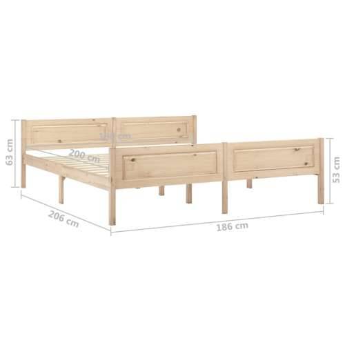 Okvir za krevet od masivne borovine 180 x 200 cm - Smeđa 180 x 200 cm Cijena