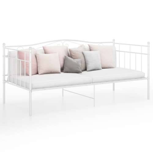Okvir za krevet na razvlačenje bijeli metalni 90 x 200 cm - Bijela Cijena
