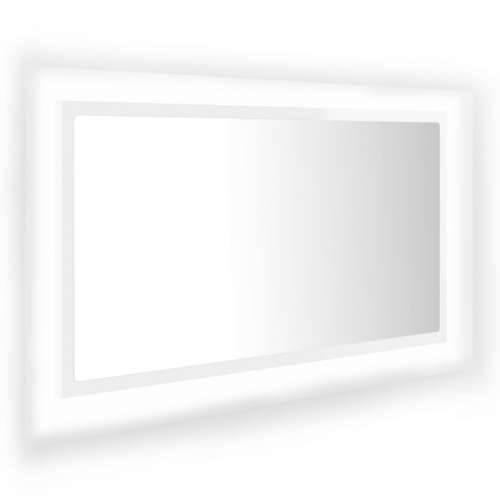 LED kupaonsko ogledalo visoki sjaj bijelo 80x8,5x37 cm akrilno Cijena