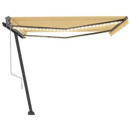 Automatska tenda sa senzorom LED 450 x 350 cm žuto-bijela - Žuta i bijela 450 x 300 cm 1 Cijena