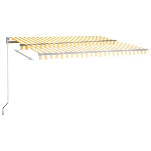 Automatska tenda sa senzorom LED 450 x 350 cm žuto-bijela - Žuta i bijela 450 x 300 cm 1 Cijena