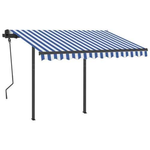 Automatska tenda sa senzorom LED 3 x 2,5 m plavo-bijela - Plava i bijela 3 x 2.5 m 1 Cijena