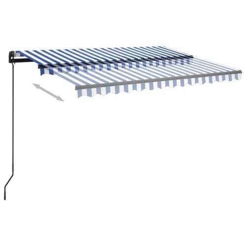 Automatska tenda sa senzorom LED 3 x 2,5 m plavo-bijela - Plava i bijela 3 x 2.5 m 1 Cijena