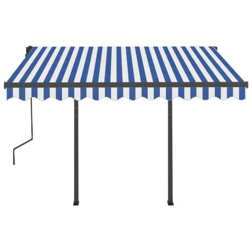 Automatska tenda sa senzorom LED 3 x 2,5 m plavo-bijela - Plava i bijela 3 x 2.5 m 1 Cijena