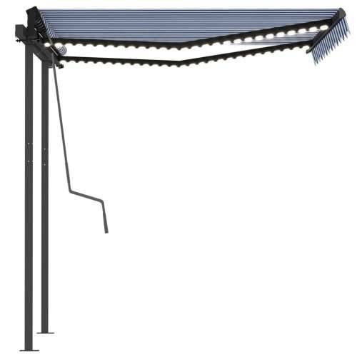 Automatska tenda sa senzorom LED 3 x 2,5 m plavo-bijela - Plava i bijela 3 x 2.5 m 1 Cijena