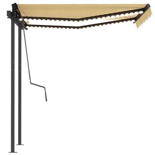 Automatska tenda sa senzorom LED 3 x 2,5 m žuto-bijela - Žuta i bijela 3 x 2.5 m 1 Cijena