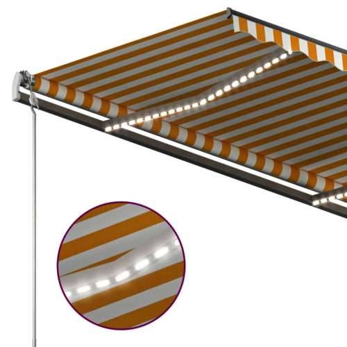 Automatska tenda sa senzorom LED 3 x 2,5 m žuto-bijela - Žuta i bijela 3 x 2.5 m 1 Cijena
