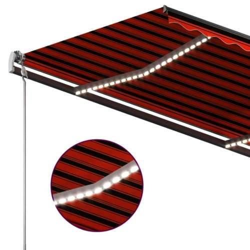 Automatska tenda sa senzorom LED 3 x 2,5 m narančasto-smeđa Cijena