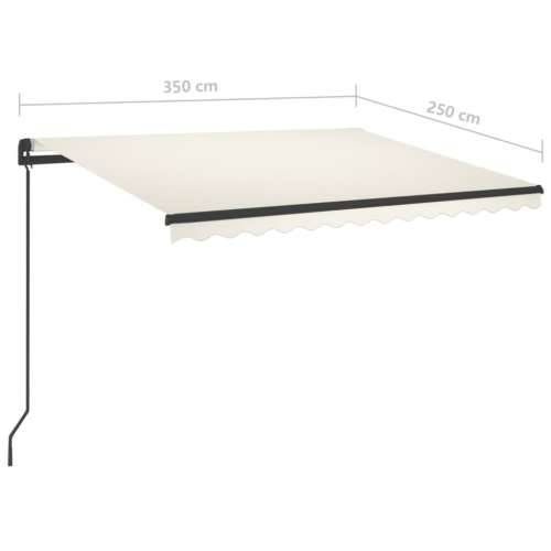 Tenda na ručno uvlačenje s LED svjetlima 3,5 x 2,5 m krem - Krema 3.5 x 2.5 m 1 Cijena