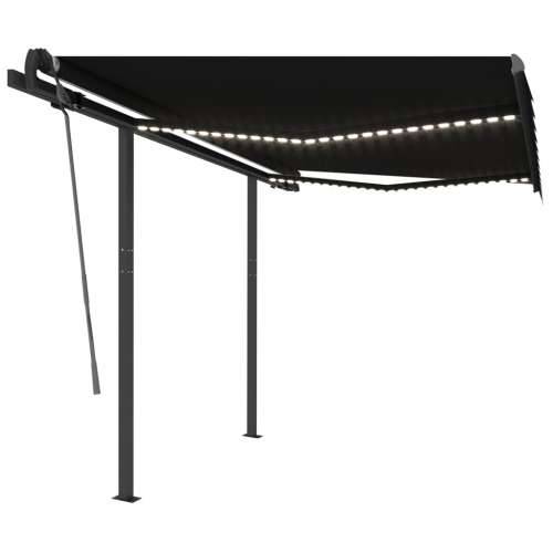 Tenda na ručno uvlačenje s LED svjetlima 3,5 x 2,5 m antracit - Antracit 3.5 x 2.5 m 1 Cijena