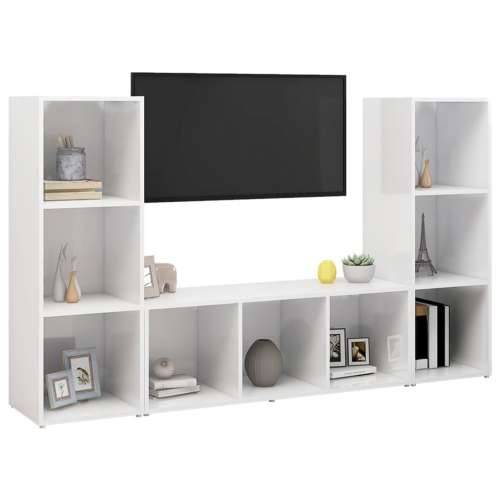 TV ormarići 3 kom bijeli 107 x 35 x 37 cm od konstruiranog drva - Bijela 3 Cijena