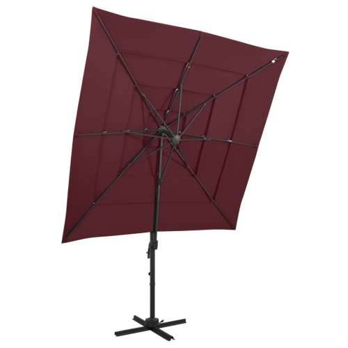Vrtni suncobran s 4 razine i stupom 250 x 250 cm bordo - Bordo crvena 1 Cijena