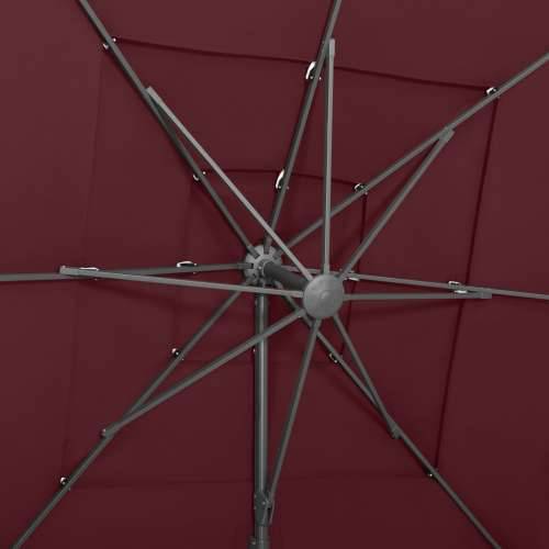 Vrtni suncobran s 4 razine i stupom 250 x 250 cm bordo - Bordo crvena 1 Cijena