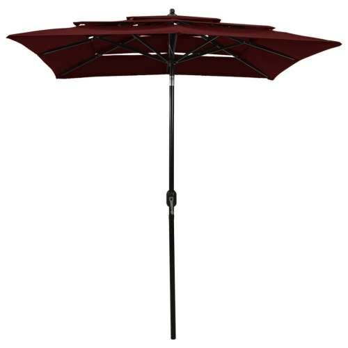 Vrtni suncobran s 3 razine i aluminijskim stupom 2 x 2 m bordo - Bordo crvena 2 x 2 m 1 Cijena