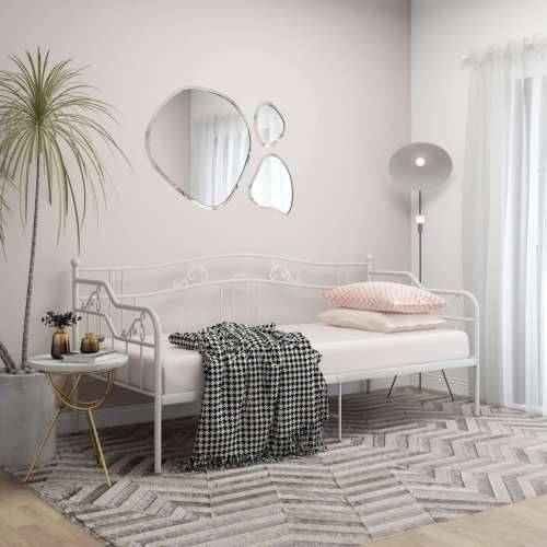 Okvir za krevet na razvlačenje bijeli metalni 90 x 200 cm - Bijela Cijena