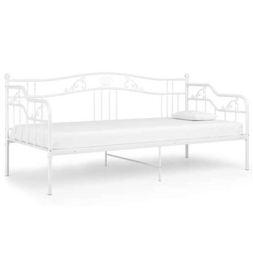 Okvir za krevet na razvlačenje bijeli metalni 90 x 200 cm - Bijela Cijena