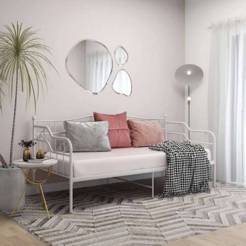 Okvir za krevet na razvlačenje bijeli metalni 90 x 200 cm - Bijela Cijena