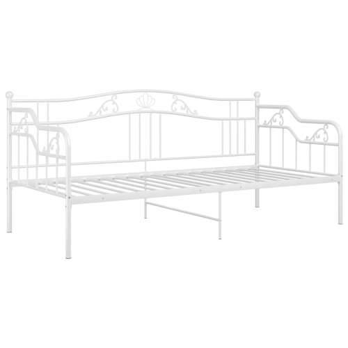 Okvir za krevet na razvlačenje bijeli metalni 90 x 200 cm - Bijela Cijena