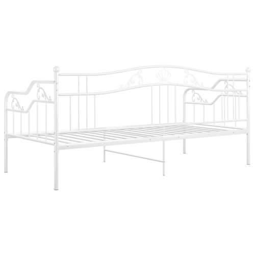 Okvir za krevet na razvlačenje bijeli metalni 90 x 200 cm - Bijela Cijena