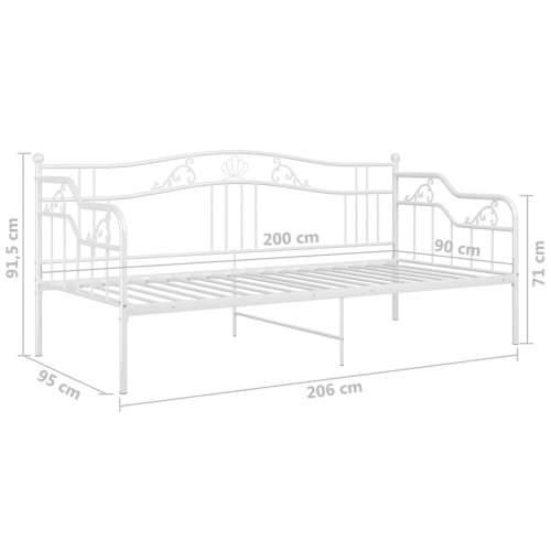Okvir za krevet na razvlačenje bijeli metalni 90 x 200 cm - Bijela Cijena