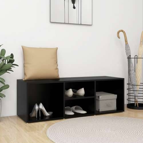 Klupa za spremanje obuće crna 105x35x35 cm konstruirano drvo - Crna 1 Cijena