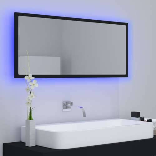 LED kupaonsko ogledalo crno 100x8,5x37 cm akrilno - Crna 1 Cijena