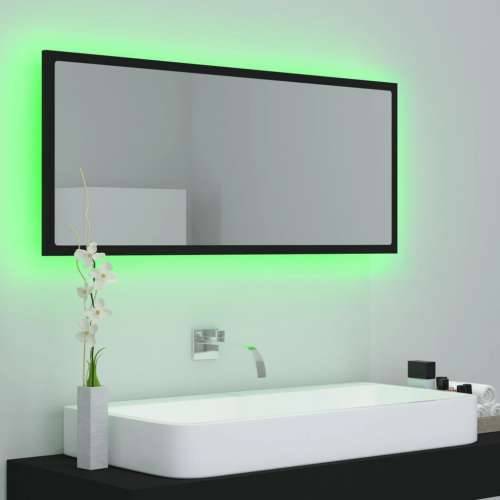 LED kupaonsko ogledalo crno 100x8,5x37 cm akrilno - Crna 1 Cijena