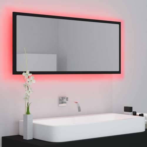 LED kupaonsko ogledalo crno 100x8,5x37 cm akrilno - Crna 1 Cijena