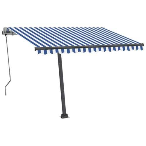 Automatska tenda sa senzorom LED 300x250 cm plavo-bijela Cijena